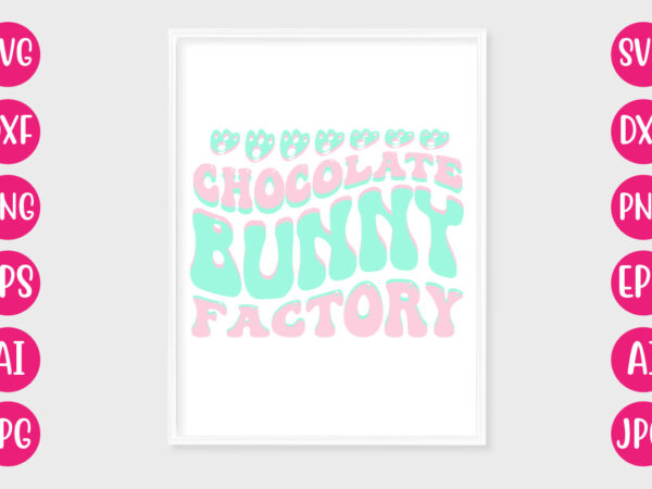 Chocolate bunny factory retro design