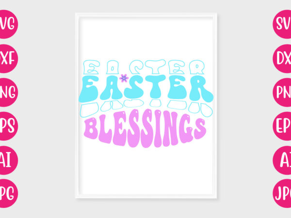 Easter blessings retro design