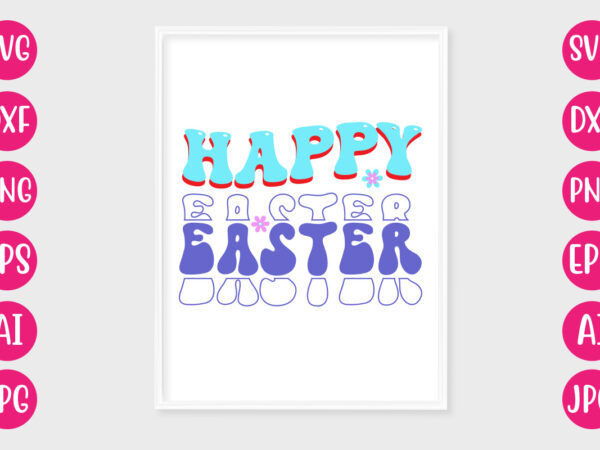 Happy easter retro design