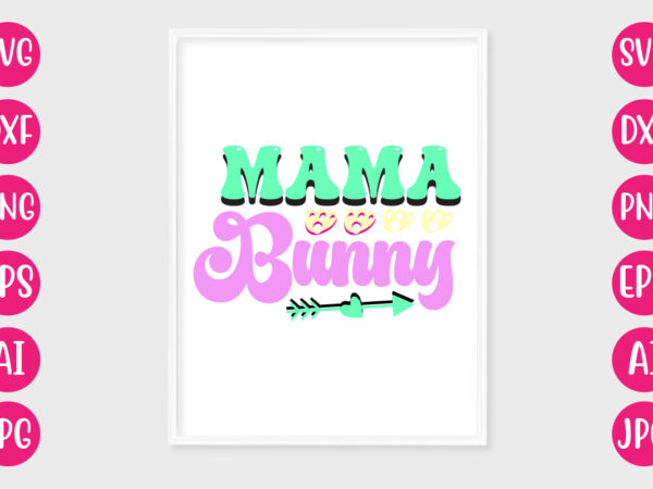 Mama bunny retro design