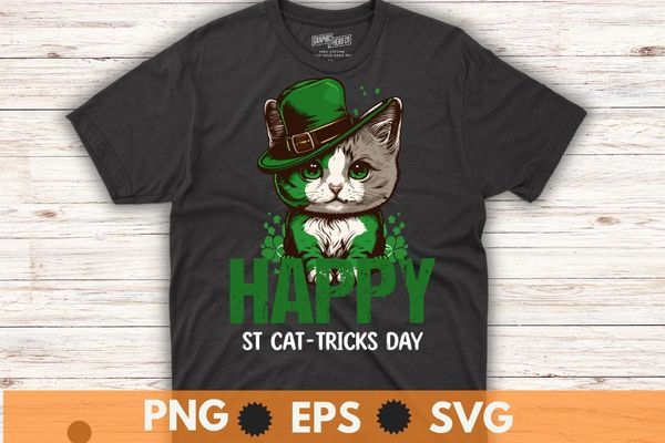 6 cute st patrick’s day sloth and cat wear irish hat and drink beer funny t shirt design bundle