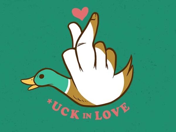 Duck in love t shirt vector illustration