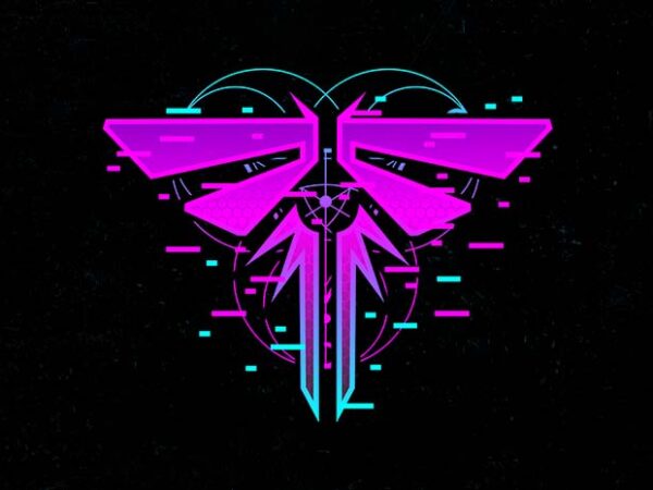 Fireflies glitch t shirt graphic design