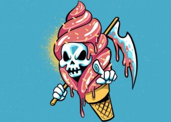 ice grim reaper t shirt design for sale