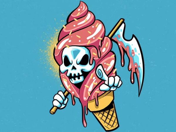 Ice grim reaper t shirt design for sale