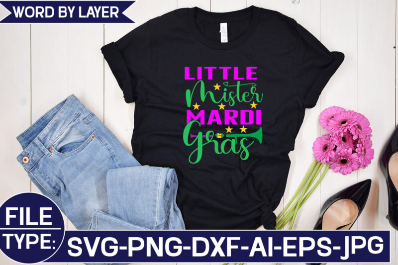 Little Mister Mardi Gras SVG Cut File