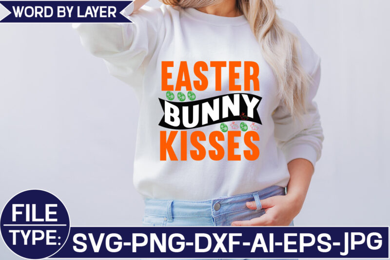 Easter Bunny Kisses SVG Cut File