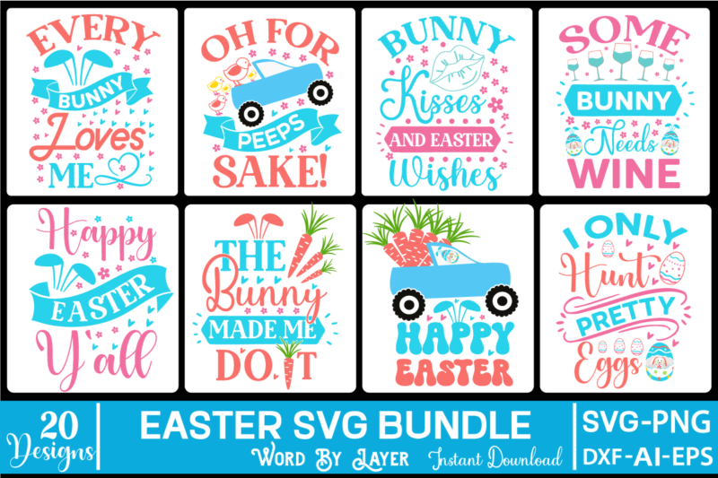 Easter SVG Bundle Happy Easter SVG Bundle, Easter SVG, Easter quotes, Easter Bunny svg, Easter Egg svg, Easter png, Spring svg, Cut Files for Cricut,Easter SVG Bundle, Happy Easter svg,