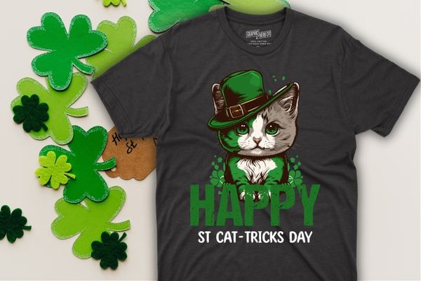 6 cute st patrick’s day sloth and cat wear irish hat and drink beer funny t shirt design bundle
