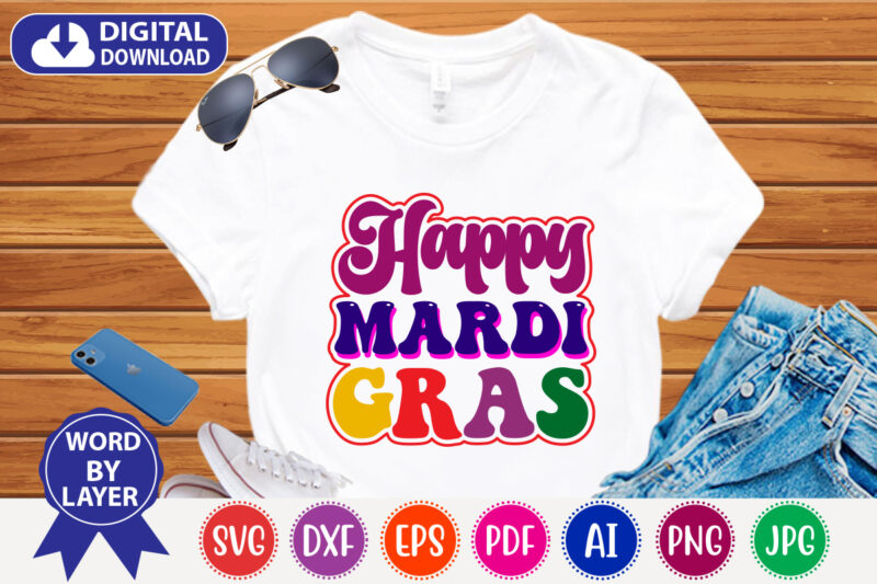 Mardi gras retro SVG t-shirt design bundle, Mardi gras retro SVG design, Mardi gras t-shirt design