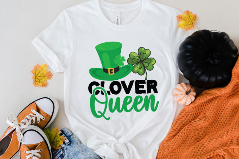 Clover Queen T-Shirt Design, Clover Queen SVG Cut File, ST .Patricks T-Shirt Design, ST .Patricks Sublimation Design, St.Patrick's Day T-Shirt Design bundle, Happy St.Patrick's Day SublimationBUndle , St.Patrick's Day SVG