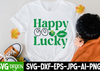 Happy Go Lucky T-Shirt Design, Happy Go Lucky SVG Cut File, Lucky SVG,Retro svg,St Patrick’s Day SVG,Funny St Patricks Day svg,Irish svg,Shamrock svg,Lucky shirt svg cut file,St. Patrick’s day svg