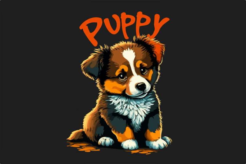 Puppy Vector illustration for t-shirt design