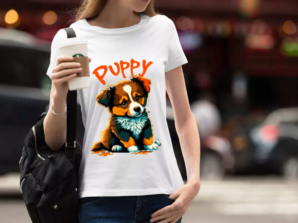 Puppy vector illustration for t-shirt design