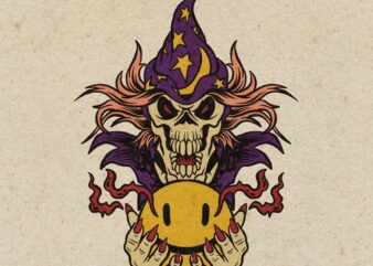 wizard skull smile