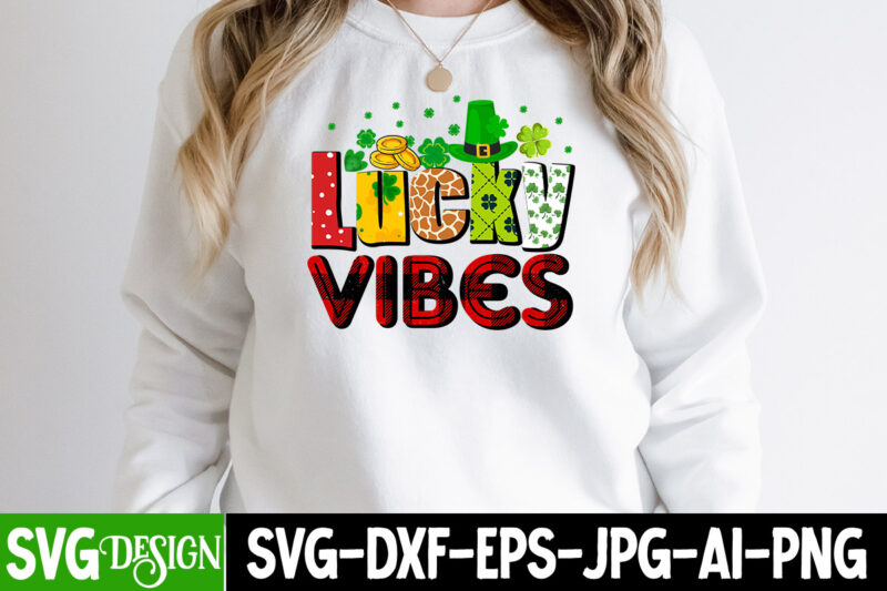 Lucky Vibes T-Shirt Design, Lucky Vibes SVG Cut File, St. Patrick's Day Png, Lucky Shamrock Png, Retro St. Patty's Day Png Design, Green Leopard, Retro Lucky Png, Clover Png, Sublimation