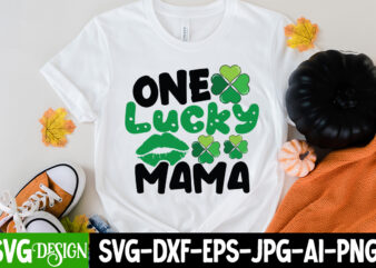 One Lucky Mama T-Shirt Design, One Lucky SMama SVG Cut File, One Lucky Mama Sublimation Bundle , Happy St.Patrick’s Day T-Shirt Design, Happy St.Patrick’s Day SVG Cut File, Lucky SVG,Retro