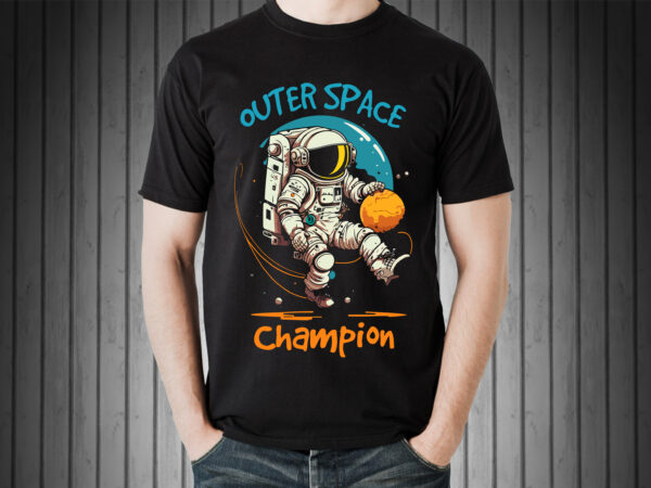 Astronaut outer space champion t-shirt design