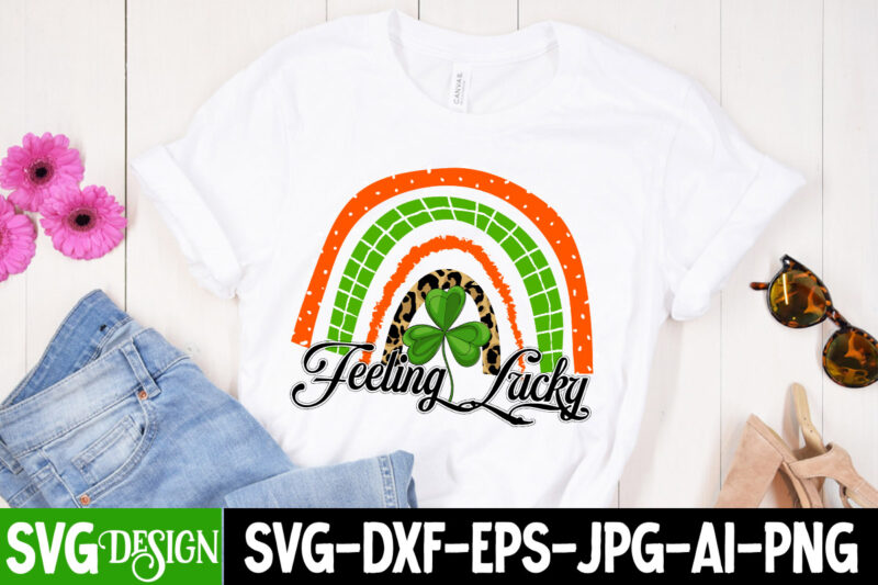 Feeling Lucky T-Shirt Design, Feeling Lucky Sublimation Design, Feeling Lucky Sublimation pNG , St. Patrick's Day Png, Lucky Shamrock Png, Retro St. Patty's Day Png Design, Green Leopard, Retro Lucky