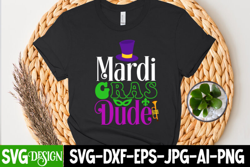 Mardi Gras Dude T-Shirt Design, Mardi Gras Dude SVG Cut File, 160 Mardi Gras SVG Bundle, Mardi Gras Clipart, Carnival mask silhouette, Mask SVG, Carnival SVG, Festival svg, Mardi Gras