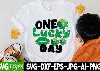 One Lucky Day T-Shirt Design, One Lucky Day SVG Cut File, Happy St.Patrick’s Day T-Shirt Design, Happy St.Patrick’s Day SVG Cut File, Lucky SVG,Retro svg,St Patrick’s Day SVG,Funny St Patricks