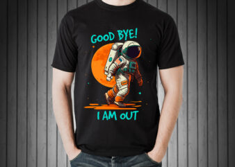 Astronaut good bye t-shirt design