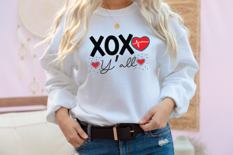 XOXO Y'all T-Shirt Design, XOXO Y'all SVG Cut File, LOVE Sublimation Design, LOVE Sublimation PNG , Retro Valentines SVG Bundle, Retro Valentine Designs svg, Valentine Shirts svg, Cute Valentines svg,