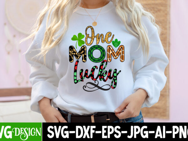 One mom lucky sublimation png ,st. patrick’s day png, lucky shamrock png, retro st. patty’s day png design, green leopard, retro lucky png, clover png, sublimation design ,irish svg, irish