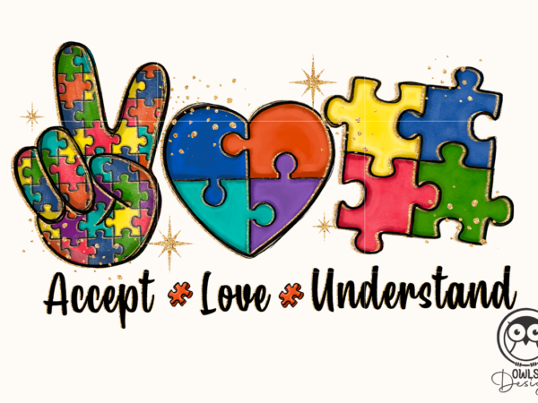 Accept love understand autism png t shirt vector