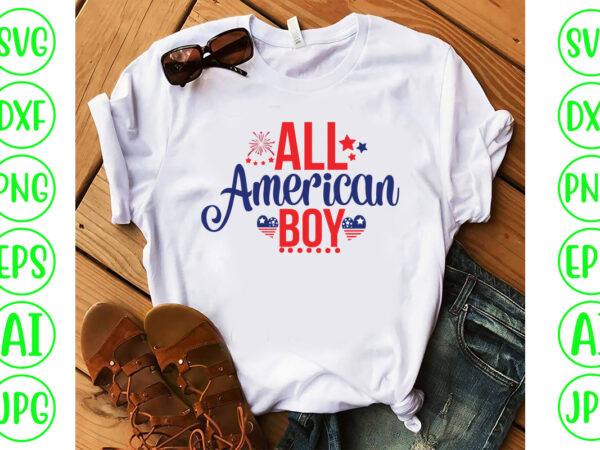 All american boy svg cut file t shirt vector