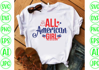 All American Girl SVG Cut File t shirt vector