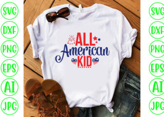 All American Kid SVG Cut File t shirt vector