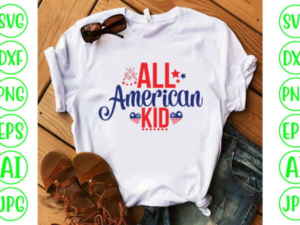 All american kid svg cut file t shirt vector