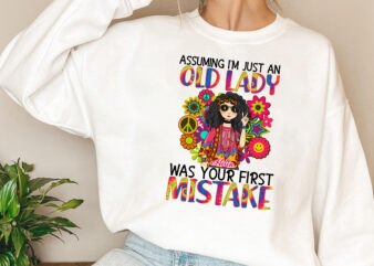 Assuming I_m Just An Old Hippie Lady Personalized Shirt, Personalized Gift for Hippie Life, Hippie Lovers PL t shirt vector