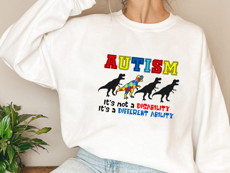Autism Awareness, Neurodiversity Dinosaur, Autistic Pride, Autism Mom Shirt, Autism Dinosaur Shirt, Rainbow Dinosaur Neurodiversity PNG file PL