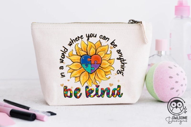 Autism Sunflower Be Kind PNG Sublimation