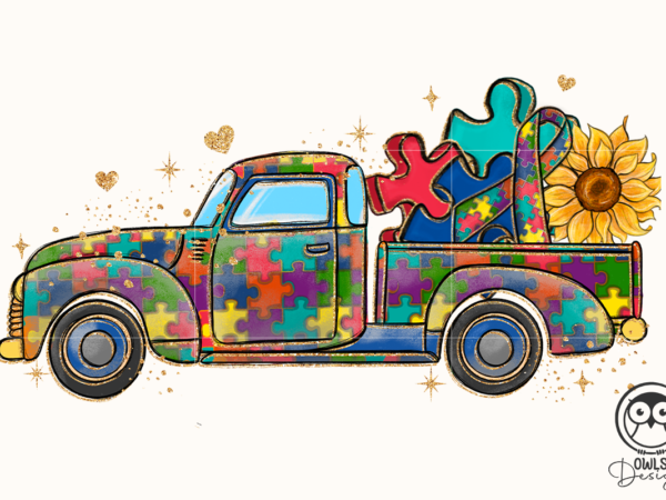 Autism truck png sublimation t shirt vector