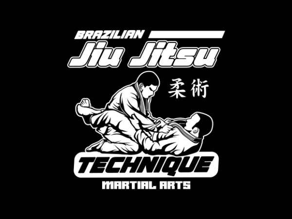 Brazilian jiu jitsu technique t shirt template