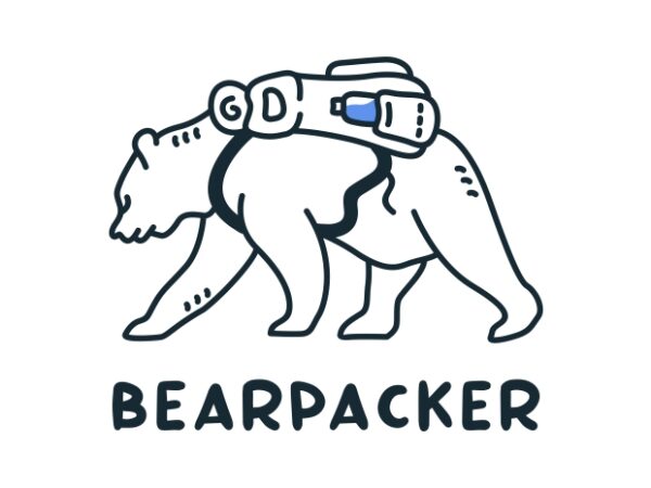Bear backpacker adventure t shirt template