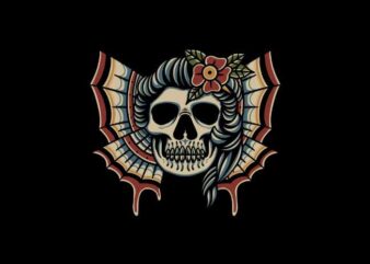 Death and Beauty t shirt vector illustration