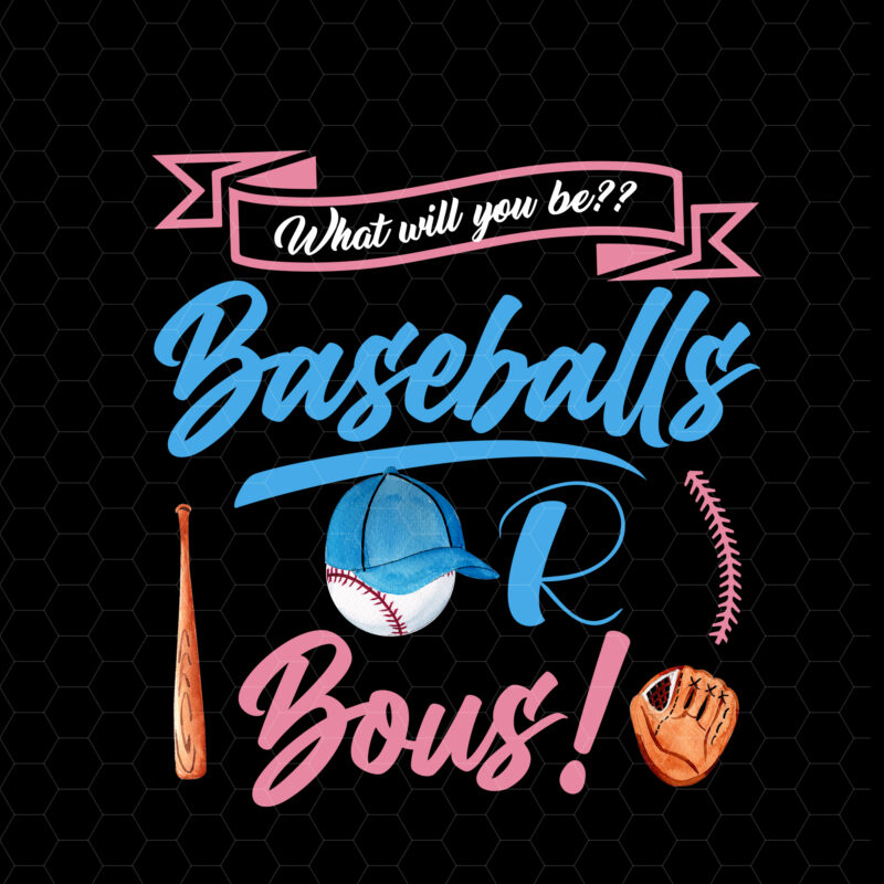 Baseball Or Bows Gender Reveal Pregnancy Announcement NC 1402