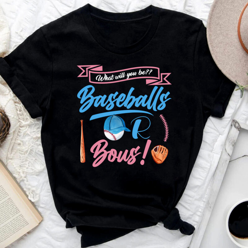 Baseball Or Bows Gender Reveal Pregnancy Announcement NC 1402