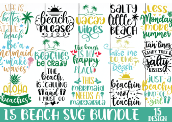 Beach SVG Bundle t shirt template