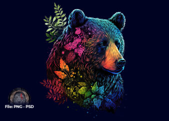 Wild Bear t shirt design for sale