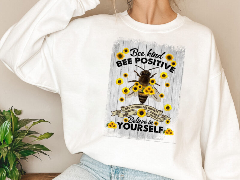Bee Kind Bee Positive Bee Grateful Believe In Yourself Funny Bee Poster Mug Gift, Bee Decorations, Inspirational Quotes NL 2801