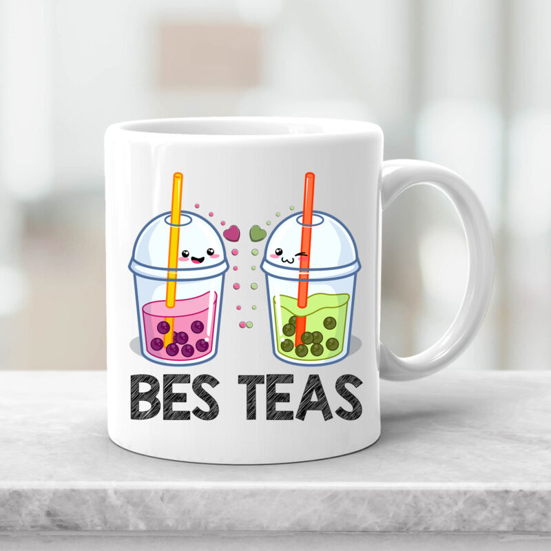 Bes Teas Besties Cute Kawaii Bubble Tea Boba Best Friend NC 1802
