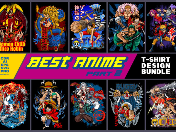 Best anime t-shirt design bundle – part 2