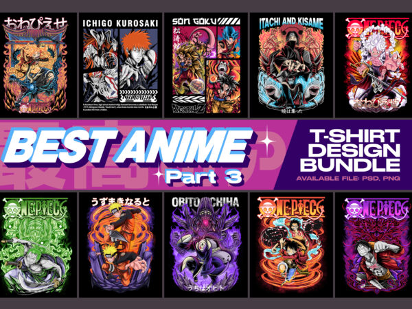 Best anime t-shirt design bundle – part 3