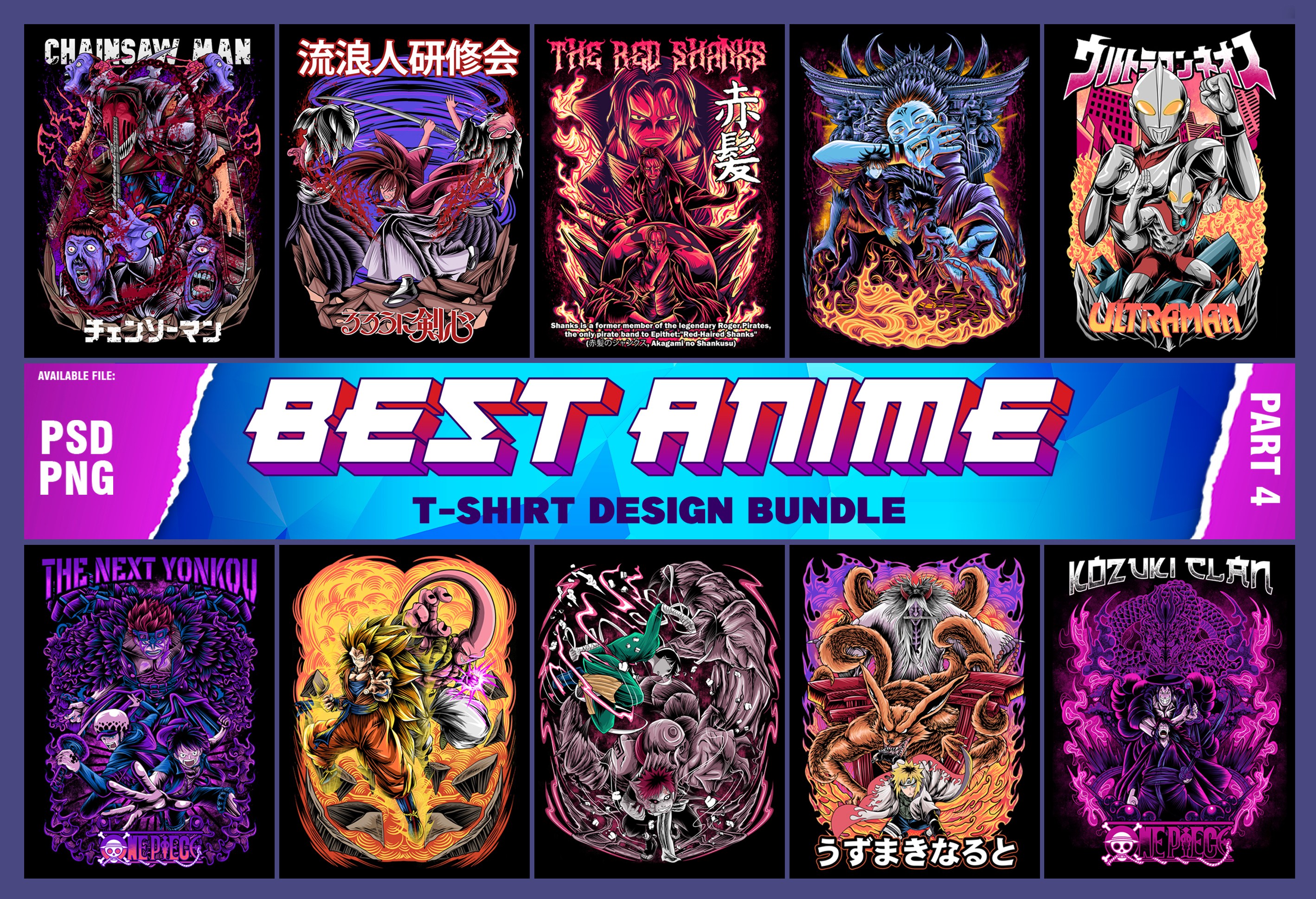 87 ANIME MIX tshirt designs bundle editable PART# 02 - Buy t-shirt designs