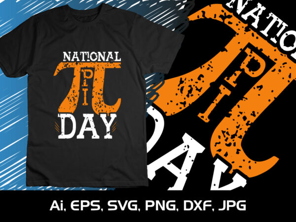 National pi day t-shirt design graphic, shirt print template, svg pi day